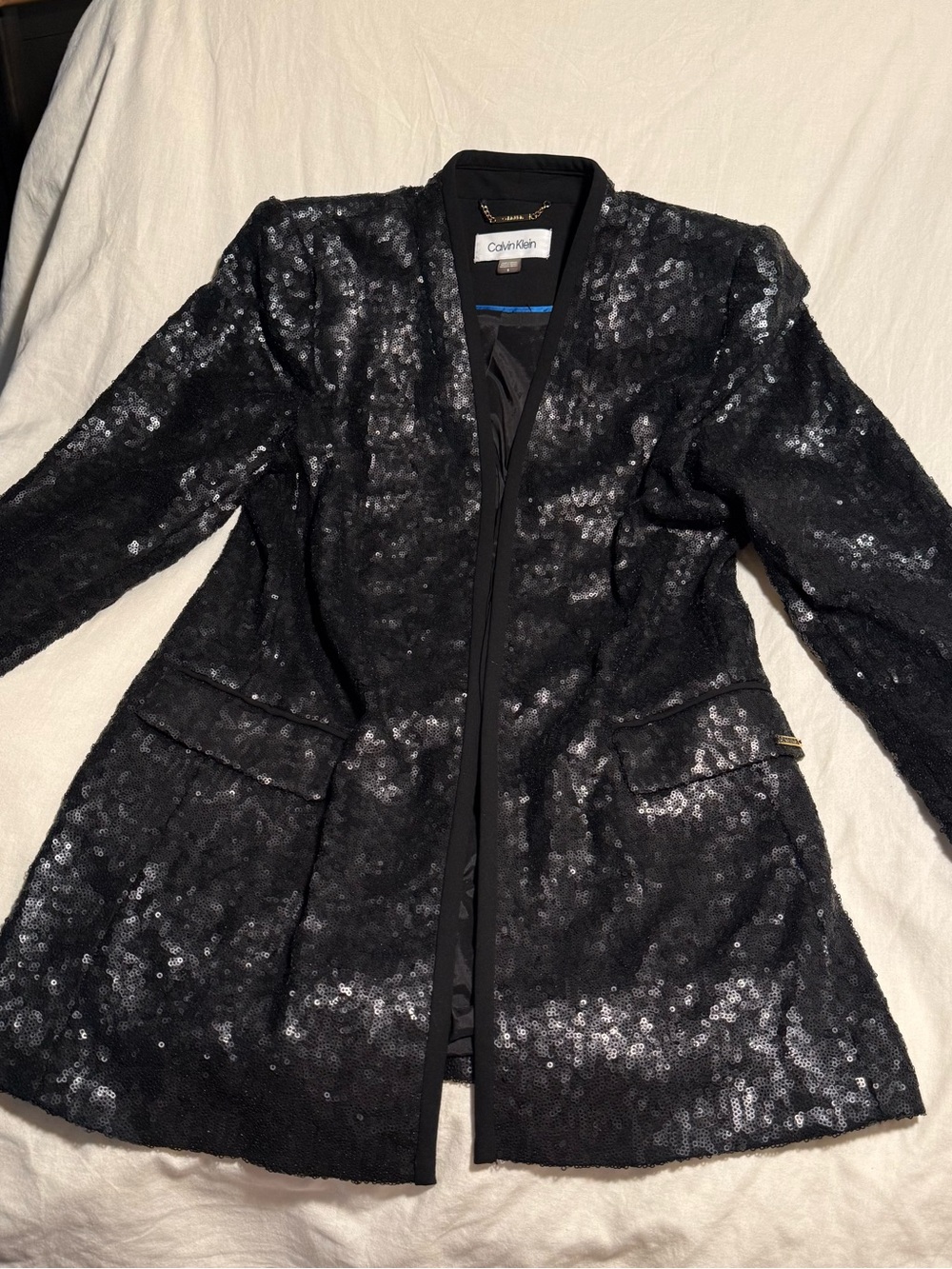 Calvin Klein Black Sequin Blazer Jacket
